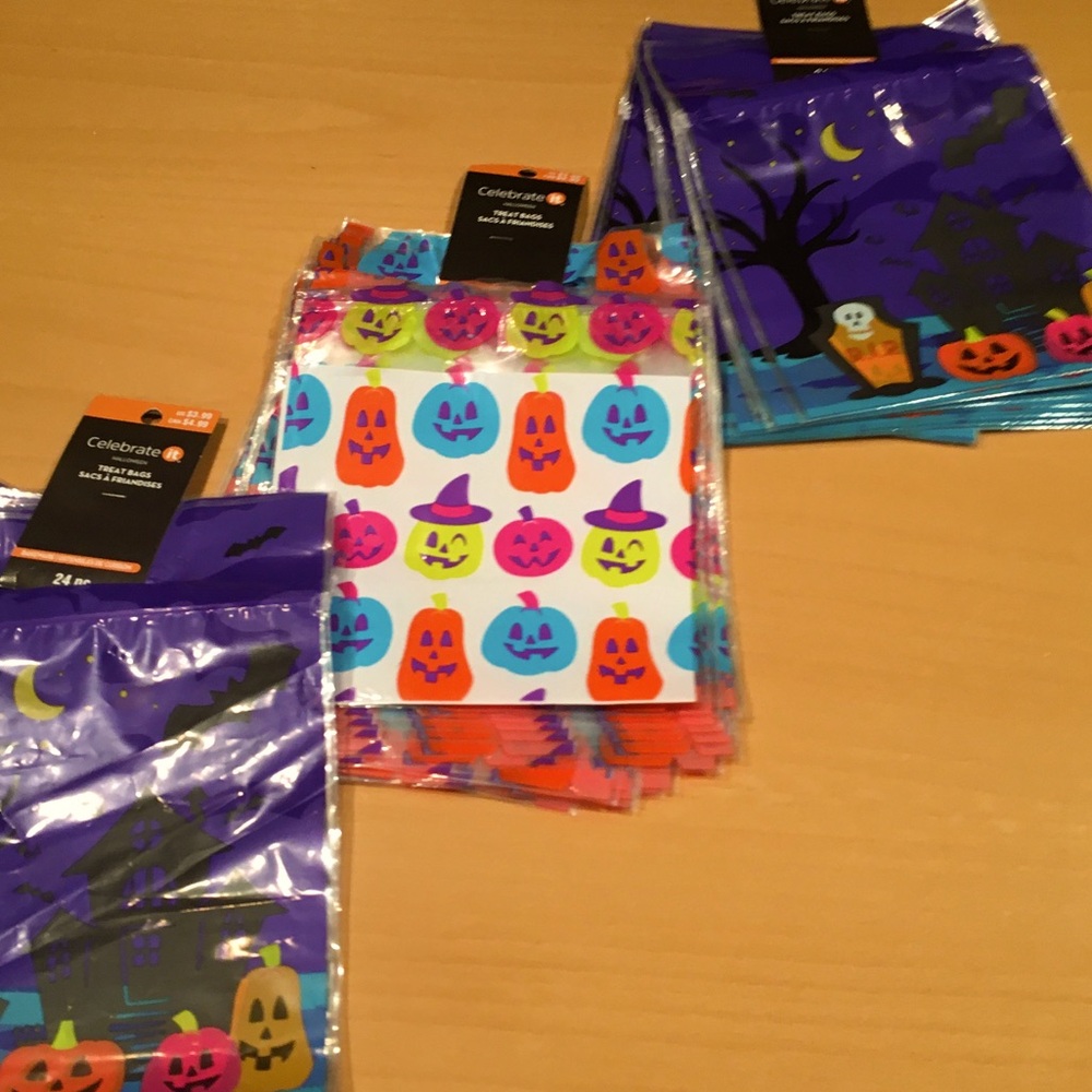 3 Packages of Halloween Treat Bags, 24 Count Each